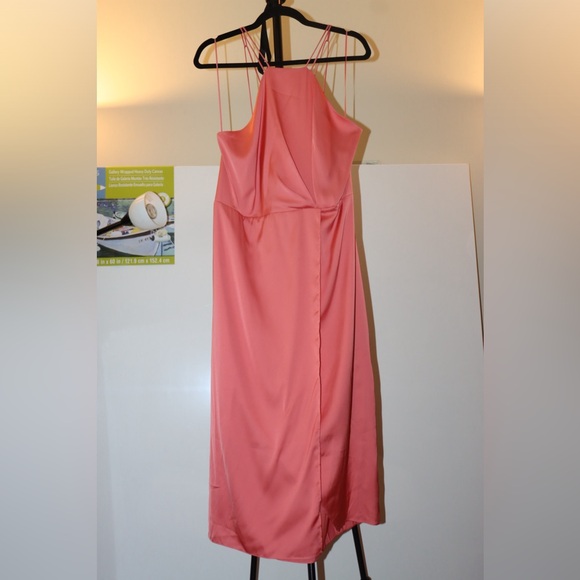 NWOT Reiss Halter Neck Dress Coral Pink Size 12 - Picture 10 of 12